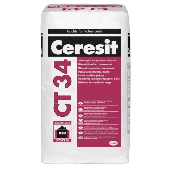 Ceresit CT34 Smooth Mineral Render White - 25Kg