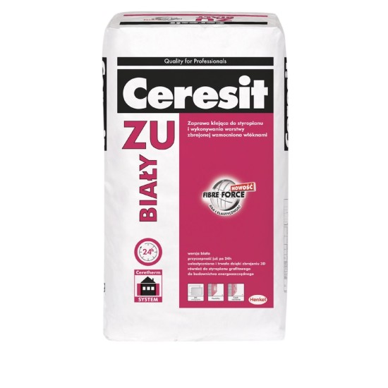 Ceresit ZU WHITE Polystyrene and Reinforced Mesh Adhesive - Base Coat Render - Pallet of 48 bags