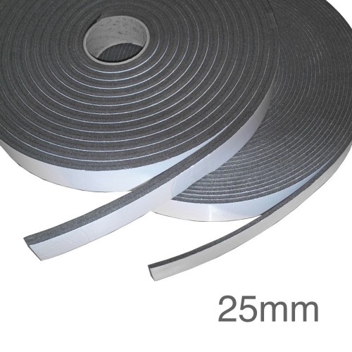 Isocheck Acoustic Isolation Strip - 25mm x 5mm x 25m roll.