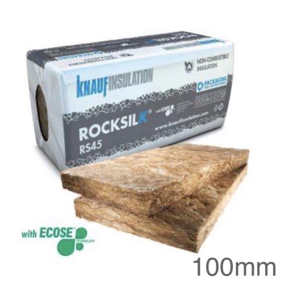 100mm Rocksilk RS45 Universal Insulation Slab Knauf (pack of 5)