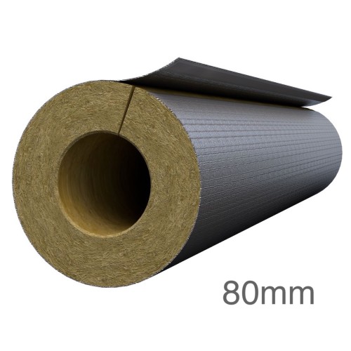 80mm Bore 30mm Thick Rockwool RockLap Pipe Insulation