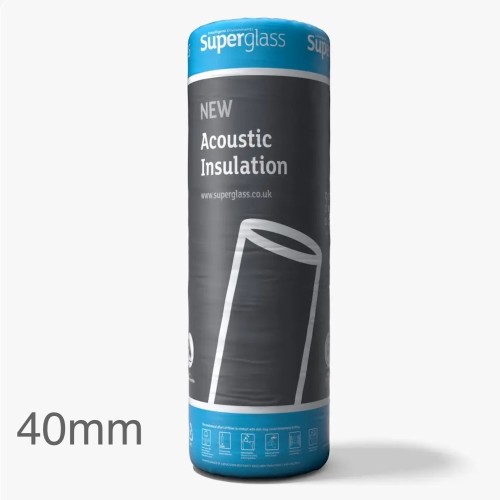 40mm Superglass APR Acoustic Partition Insulation Roll - 1200mm x 9m roll - pack of 2 rolls