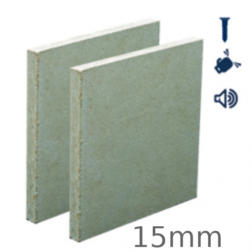 15mm British Gypsum Rigidur H Impact Resistant Gypsum Fibre board