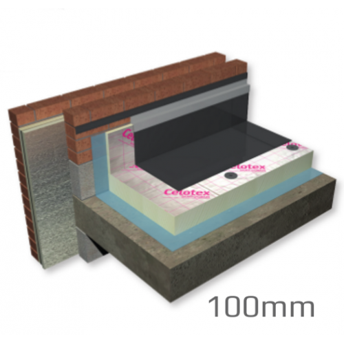 100mm Celotex Crown-Fix Flat Roof Board (pack of 12) - pallet of 2 packs