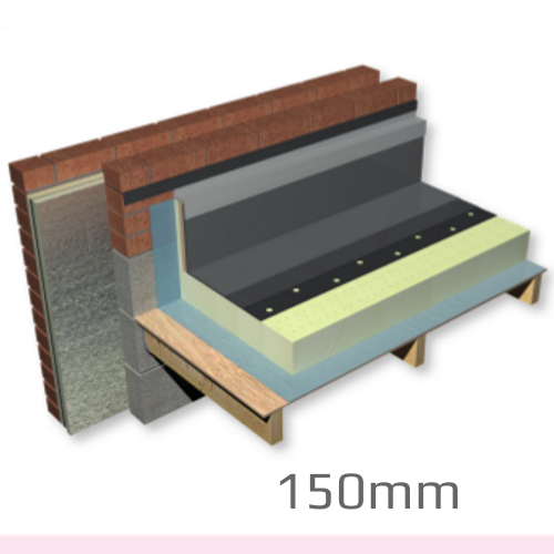 150mm Celotex Crown-Up Flat Roof Board - pack of 4 - pallet of 12 packs