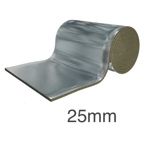 25mm Rockwool Ductwrap | Thermal Insulation For Ductwork | 1m x 5m roll