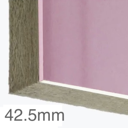 42.5mm Thermal and Acoustic Wall Panel - 30mm Rockwool Slab (A1) bonded to 12.5mm Fire Resistant Plasterboard (A2) - 1200mm x 2400mm