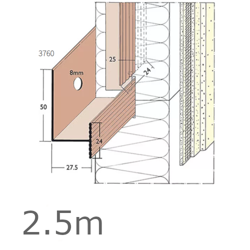 2.5m PVC Rail System Support Track (pack of 25).