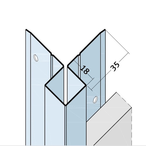 Aluminium Facade Corner Profile Without Covered Cutting Edges - Profile 9402 - length of 2.5m - pack of 10