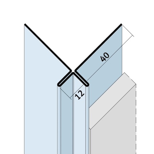 Aluminium Facade Corner Profile Without Covered Cutting Edges - Profile 9430 - length of 3m - pack of 10