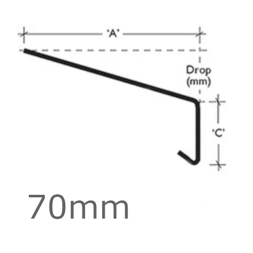 70mm Aluminium Window Sill Extensions WEC 761 (with full end caps - pair) - 2.5m Length