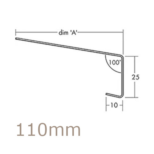 110mm Aluminium Window Sill Extensions WEC 761 (with full end caps - pair) - 2.5m Length