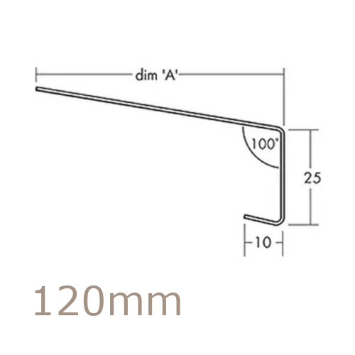 120mm Aluminium Window Sill Extensions WEC 761 (with full end caps - pair) - 2.5m Length