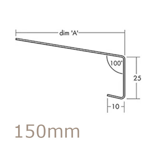 150mm Aluminium Window Sill Extensions WEC 761 (with full end caps - pair) - 2.5m Length