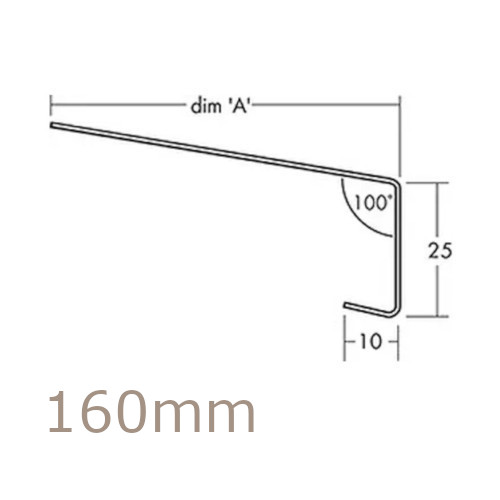 160mm Aluminium Window Sill Extensions WEC 761 (with full end caps - pair) - 2.5m Length