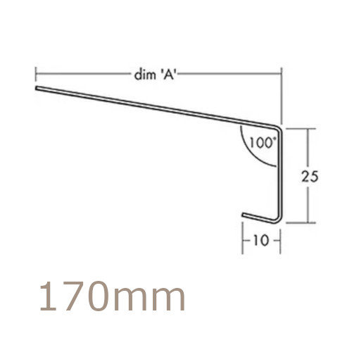 170mm Aluminium Window Sill Extensions WEC 761 (with full end caps - pair) - 2.5m Length