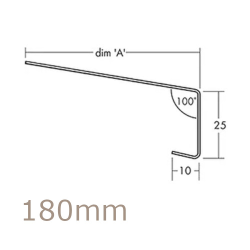 180mm Aluminium Window Sill Extensions WEC 761 (with full end caps - pair) - 2.5m Length