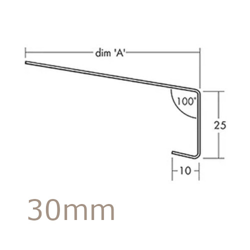 30mm Aluminium Window Sill Extensions WEC 761 (with full end caps - pair) - 2.5m Length