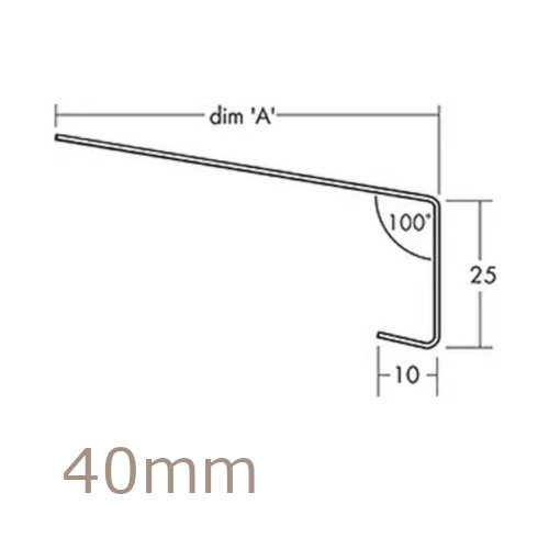 40mm Aluminium Window Sill Extensions WEC 761 (with full end caps - pair) - 2.5m Length