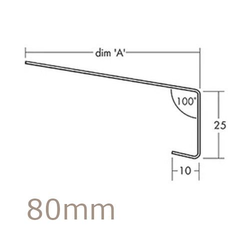 80mm Aluminium Window Sill Extensions WEC 761 (with full end caps - pair) - 2.5m Length