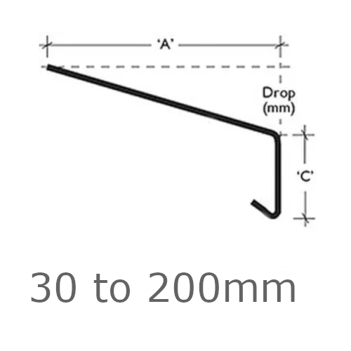 Custom Cut Oversill and Window Sill Flashing (with full end caps-pair) width from 30mm to 200mm - length up to 2.5m