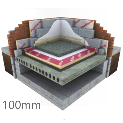 100mm Xtratherm Thin-R Hyfloor XT/HYF Under Floor PIR Insulation Board - Pack of 4