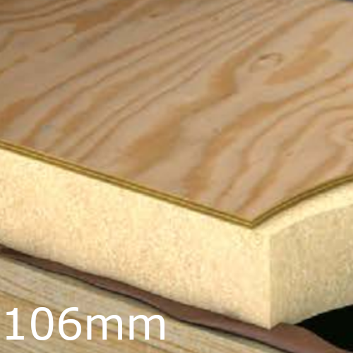 106mm Xtratherm FR/TP Thermal Ply Flat Roof Board - 100mm PIR and 6mm Plywood Board