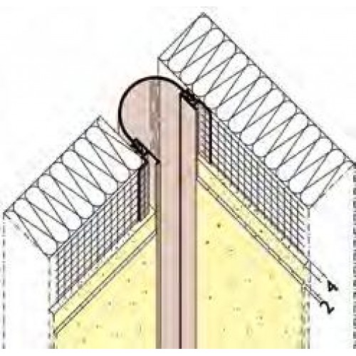 6mm Expansion Joint Profile PVC- CORNER - length 2.5m (pack of 3).